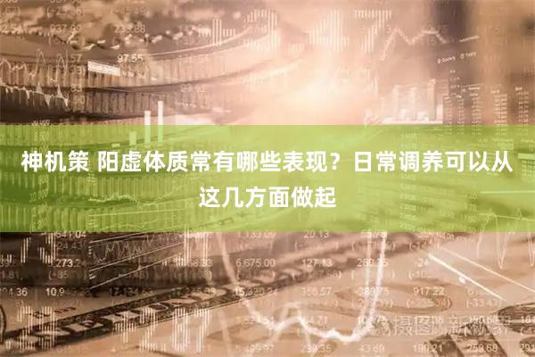神机策 阳虚体质常有哪些表现？日常调养可以从这几方面做起